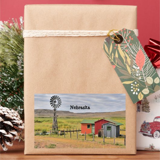 Nebraska landschap rechthoekige sticker (Feestdagen)