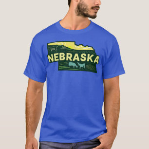 Nebraska Landschap Zonsondergang Grafisch T-shirt