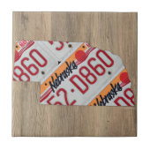 Nebraska License Bord Map keramische tegel Tegeltje (Voorkant)