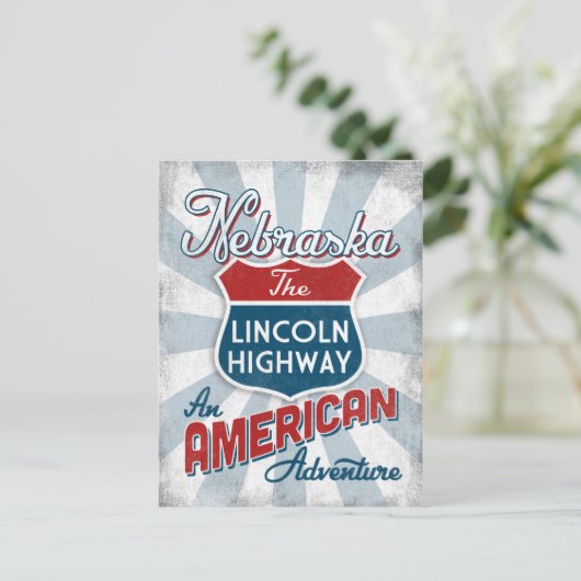 Nebraska Lincoln Highway -Amerika Briefkaart (Staand voorkant)