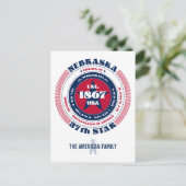 Nebraska, Lincoln, NE, Patriottisch, Monogram Briefkaart (Staand voorkant)