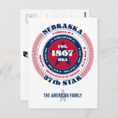 Nebraska, Lincoln, NE, Patriottisch, Monogram Briefkaart (Voorkant / Achterkant)