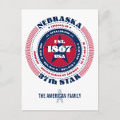 Nebraska, Lincoln, NE, Patriottisch, Monogram Briefkaart (Voorkant)
