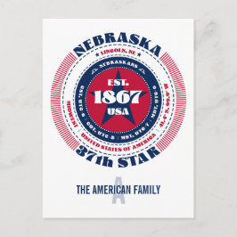 Nebraska, Lincoln, NE, Patriottisch, Monogram Briefkaart
