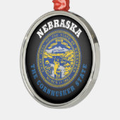 NEBRASKA MAÏSKOLVER STAATSVLAG METALEN ORNAMENT (Links)