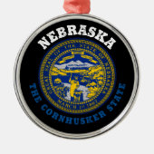 NEBRASKA MAÏSKOLVER STAATSVLAG METALEN ORNAMENT (Voorkant)