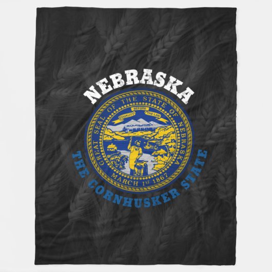 NEBRASKA MAÏSKOMMAAER STATENVLAG FLEECE DEKEN (Voorkant)