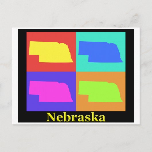 Nebraska Map Briefkaart (Voorkant)