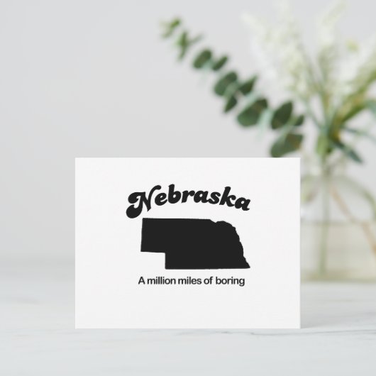 Nebraska Motto - Een miljoen mijl saai Briefkaart (Staand voorkant)