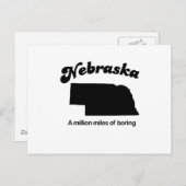 Nebraska Motto - Een miljoen mijl saai Briefkaart (Voorkant / Achterkant)