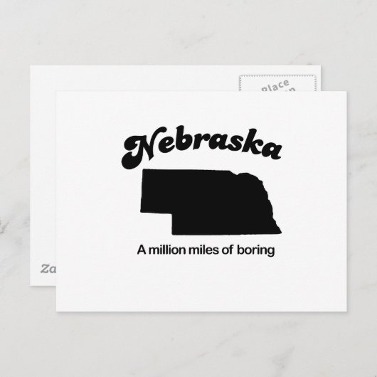 Nebraska Motto - Een miljoen mijl saai Briefkaart (Voorkant / Achterkant)