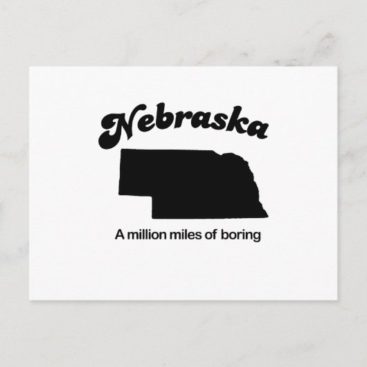 Nebraska Motto - Een miljoen mijl saai Briefkaart (Voorkant)