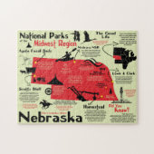 Nebraska National parks Infographic Map Legpuzzel (Horizontaal)