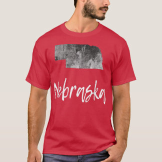 Nebraska NE Map Grunge Grafische Thuisstaat T-shirt