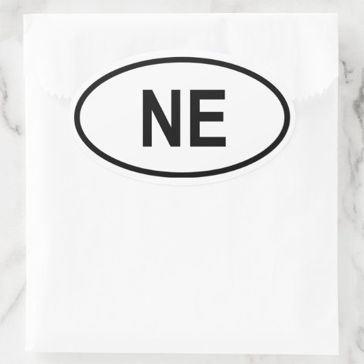 Nebraska "NE" Ovale Sticker (Tas)