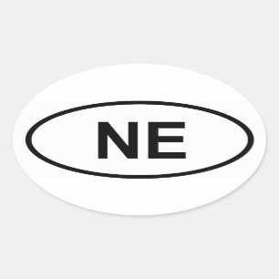 Nebraska "NE" Ovale Sticker