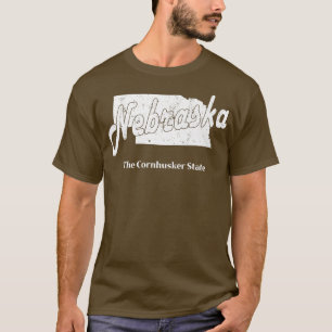 Nebraska NE Vintage Design Sports Home State Map M T-shirt