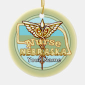 Nebraska Nurse Caduceus Keramisch Ornament (Voorkant)