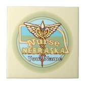 Nebraska Nurse Caduceus Tile Tegeltje (Voorkant)