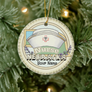 Nebraska Nurse Keramisch Ornament