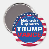 Nebraska ondersteunt TRUMPS VANCE koelkast Magneet (Voorkant / Achterkant)
