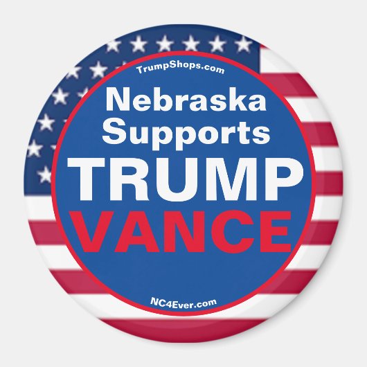 Nebraska ondersteunt TRUMPS VANCE koelkast Magneet (Voorkant)