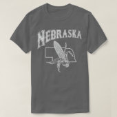 Nebraska-ontwerp met de status en het maïsafbeeld T-shirt (Design voorkant)