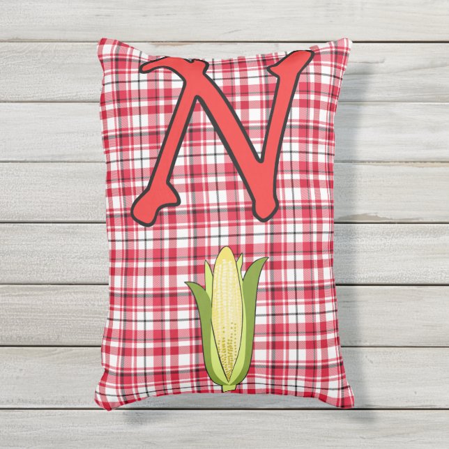Nebraska Outdoor Accent Pillow 16 x 12 inch Buitenkussen (Voorkant (verticaal))
