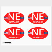 Nebraska* Ovale Sticker in euro-stijl (Vel)