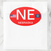 Nebraska* Ovale Sticker in euro-stijl (Tas)