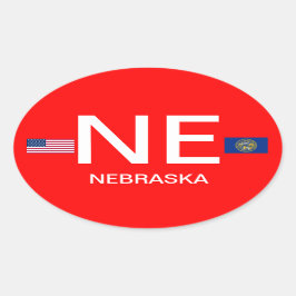 Nebraska* Ovale Sticker in euro-stijl