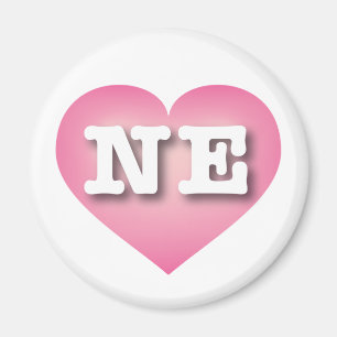 Nebraska Pink Fade Heart - Ik hou van NE Magneet