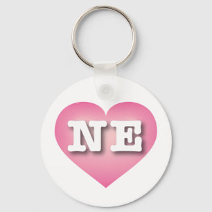 Nebraska Pink Fade Heart - Ik hou van NE Sleutelhanger