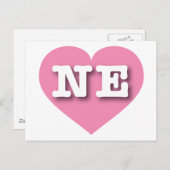 Nebraska Pink Heart - Ik hou van NE Briefkaart (Voorkant / Achterkant)