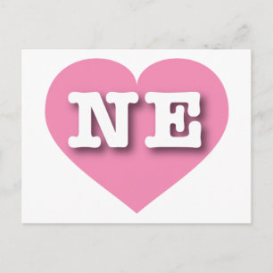 Nebraska Pink Heart - Ik hou van NE Briefkaart