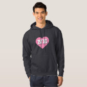 Nebraska Pink Heart - Ik hou van NE Hoodie (Voorkant volledig)