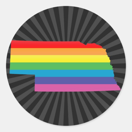 nebraska pride . ronde sticker (Voorkant)
