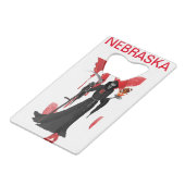 Nebraska Reaper Creditkaart Flessenopener (Voorkant Gekanteld)