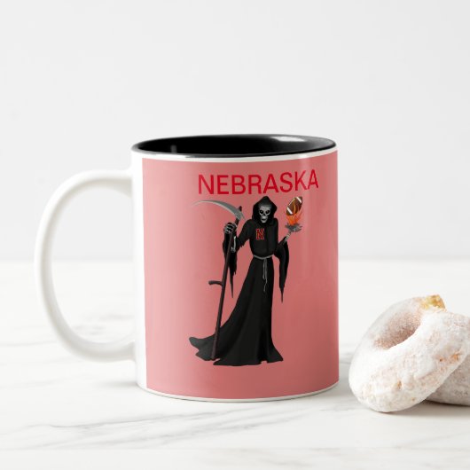 Nebraska Reaper Tweekleurige Koffiemok (Met donut)