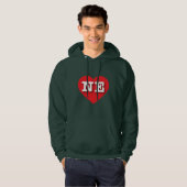 Nebraska Red Heart - Ik hou van NE Hoodie (Voorkant volledig)