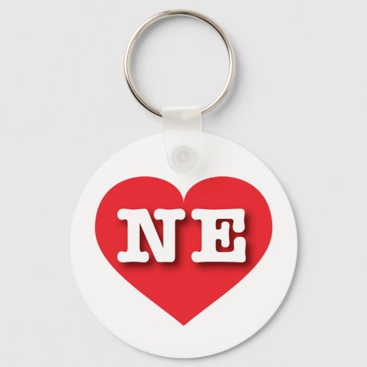 Nebraska Red Heart - Ik hou van NE Sleutelhanger (Voorkant)