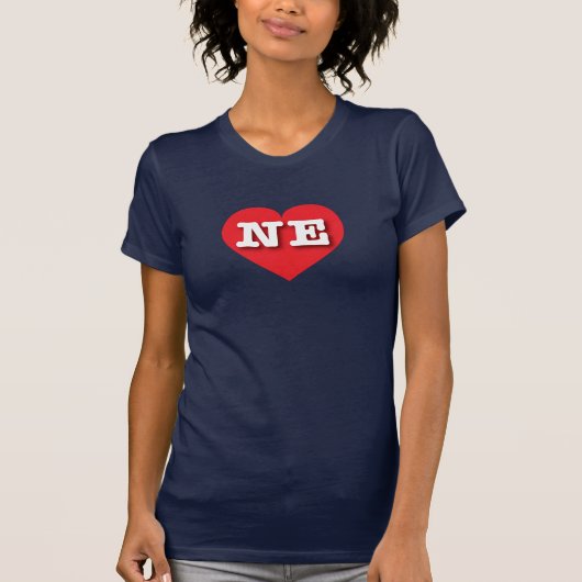 Nebraska Red Heart - Ik hou van NE T-shirt (Voorkant)
