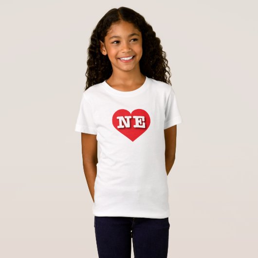 Nebraska Red Heart - Ik hou van NE T-shirt (Voorkant volledig)