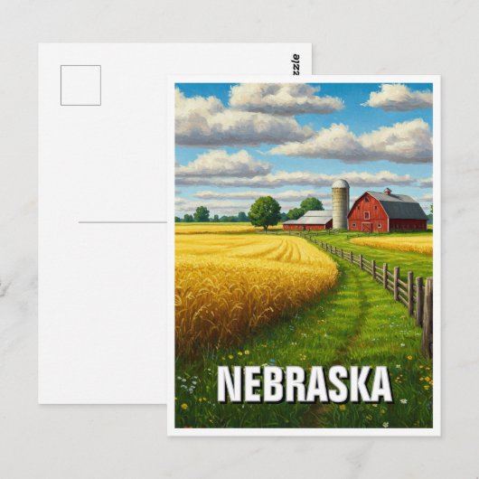 Nebraska Reizen Briefkaart (Voorkant / Achterkant)