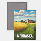 Nebraska Reizen Magneet (Voorkant / Achterkant)