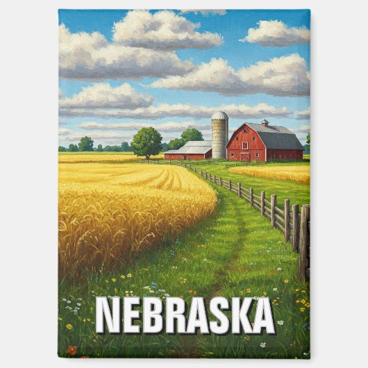 Nebraska Reizen Magneet (Voorkant)