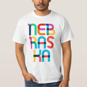 Nebraska  Retro Pop Art Colorful 80s Type T-shirt