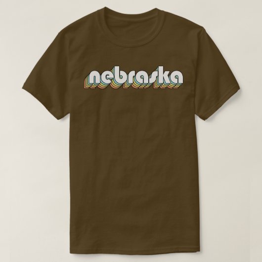 Nebraska Retro Rainbow Typography Vervaagde stijl T-shirt (Design voorkant)