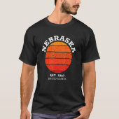 Nebraska Retro Sunset  Sports Ne T-shirt (Voorkant)