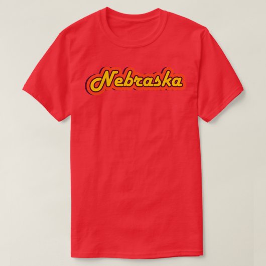 Nebraska Retro Text Verenigde Staten T-shirt (Design voorkant)